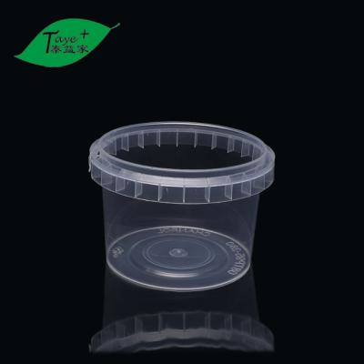 China 280ml Food Grade Microwavable Custom Printed Disposable Plastic Soup Cups Hot Food Storage Packing With Lid for sale