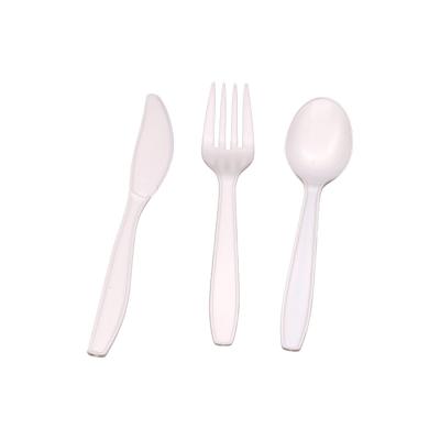 China All Fruit Salad Degradable PLA Disposable Cutlery Spoon, Fork And Spoon Small Disposable Spoon for sale