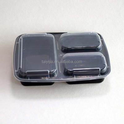 China Factory Wholesale High Quality Disposable Microwavable 3 Compartment Food Packaging Plastic Containers for sale