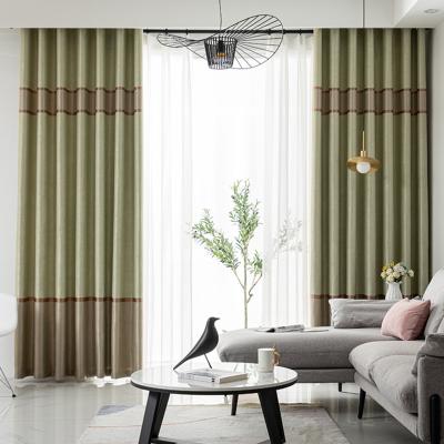 China Full Shading Blackout Insulation Living Room Curtain Fabric Thickened Finished Products for sale