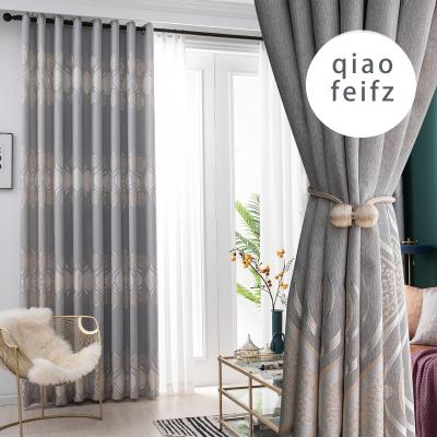 China Concise blackout curtain products customized shading curtain fabric living room bedroom printing curtain products can border for sale