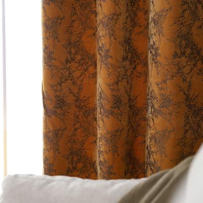 China Blackout Pleat Jacquard Shade Curtain Milk Coffee Color Living Room Bedroom Curtain Fabric Wholesale for sale