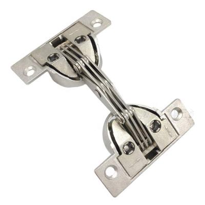 China Modern Miter Panel 45 Degree Double Cups Hinges 125 Degree Zinc Alloy Furniture Hinges Flap Cabinet Butterfly Hinges No Spring for sale