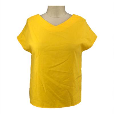 China 2021 Success Yellow Sheer Ladies Amazon Blouses Summer Breathable Fabric For Women Fashion Tops for sale