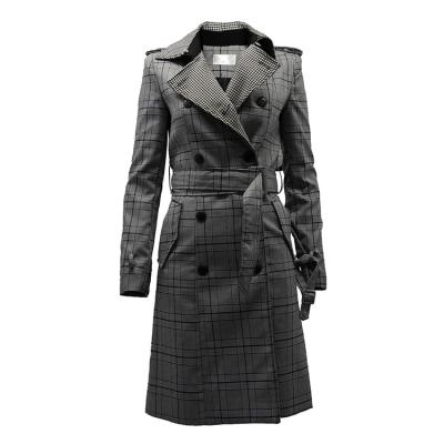 China Gray Casual Women's Trench Coat Waterproof Women's Jackets and Coats Long Coat Women for sale