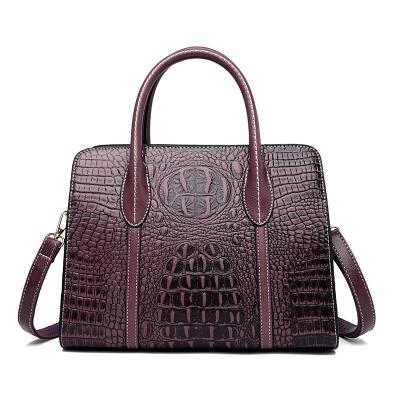 China Luxury High Quality Large Capacity Woman Tote Bag With Handle Cross - Belt And Body Crocodile Alligator Pattern for sale