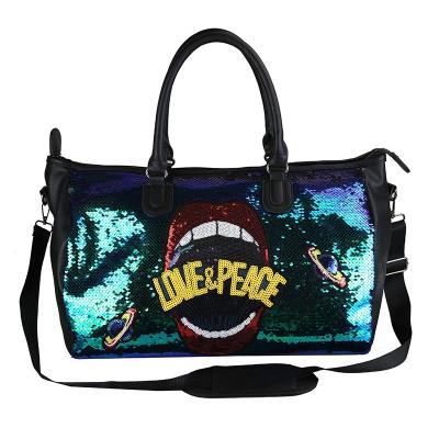 China New Waterproof Fitness Bag Large Capacity Sports Hand Travel Short Bag With Large Capacity Sequin Embroidered Duffel Bag for sale