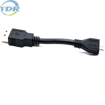 China USB A zu Mikro-Aufladungsdaten USBs verkabeln 10cm UL2725 24AWG schwarze Farbe zu verkaufen