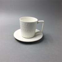 China Luxury EEC Standard Embossed White Teacup And Saucer For Afternoon Tea for sale