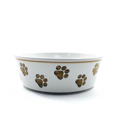 China Die Abdrücke der Hunde malten keramische Nahrung- für Haustiereschüssel, keramische Cat Bowl Customized 8 Zoll zu verkaufen