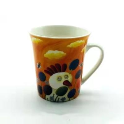 China 9-Unze-entwerfen keramische Kaffeetasse mit Tieren und Blumen den Druck zu verkaufen