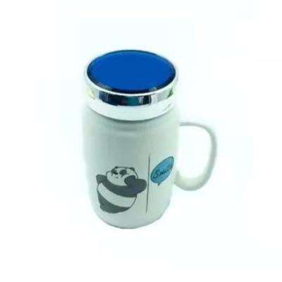 China 13.5cm keramische trinkende Becher, keramische thermische Kaffeetasse mit Tiermuster zu verkaufen