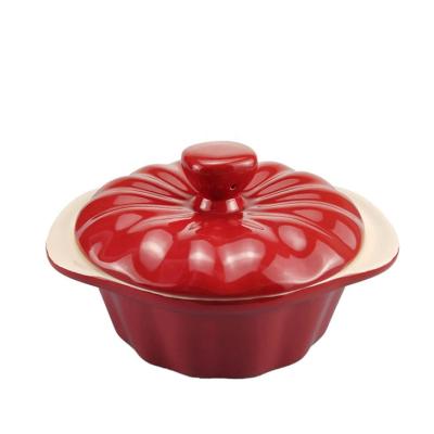 China Pumpkin Shape Bread Baking Nordic Ceramic Casserole Set Keep Food Warm for sale