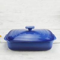 China Blue Glazed Non Stick Binaural Ceramic Casserole Cookware For Restaurant for sale