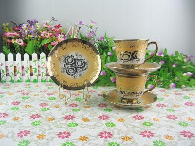 China European Electroplated Ceramic Coffee Cup And Dish Set Tea Cup Gift for sale