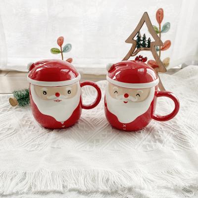 China 3d Christmas Ceramic Coffee Mug Round Shaped For Restaurant for sale