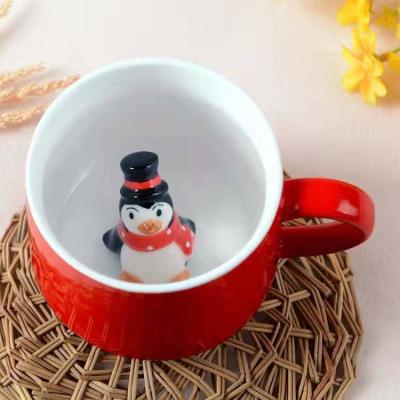 China Creative Cute Ceramic Coffee Christmas Mugs 3D Style Customized for sale