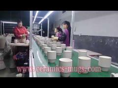 Automatic Ceramic Making ， Ceramic manufacturing process in factory.