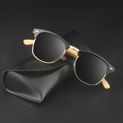 China Authentic designer sunglasses sunglasses new men and women shape sunglasses bamboo legs retro bamboo wood trend glass factory wholesale for sale