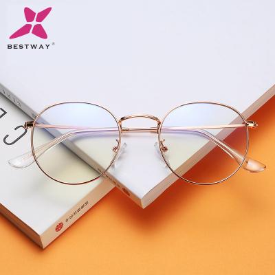 China 20 years experience anti current cheap blue light glasses man and woman classic reading glass metal around unisex eyewear for sale