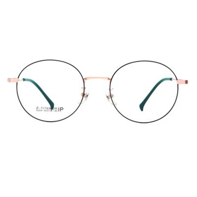 China 20 years fashion wholesale experience around high quality dual colors B-titanium IP plating glass optical frames glasses for sale