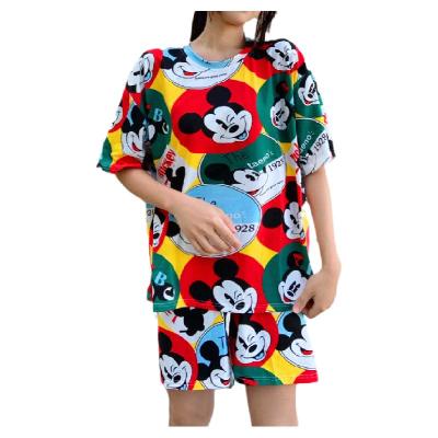 China Wholesale Cheap QUICK DRY Casual Pajamas Suit Women Plus Size Cartoon Cute Home Service Two Piece Suit for sale