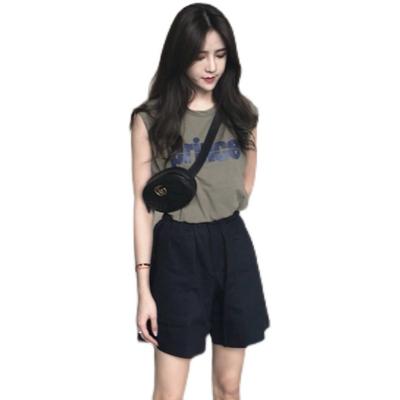 China Anti-pilling women's basketball vest women's FB style T-shirt basketball suit sleeveless student shorts top two-piece set for sale