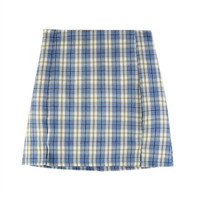 China 2021 Summer 2021 BOM style high-waist plaid fabric female breathable skirt new bust was thin spring and autumn A-line skirt for sale