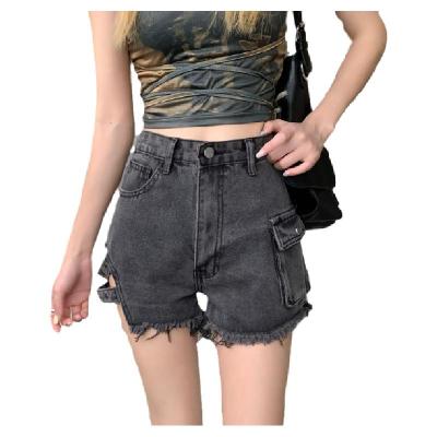 China Small Sense Pocket Summer Design Anti-wrinkle Design Ins Super Hot Pants Women Strappy Denim Shorts for sale