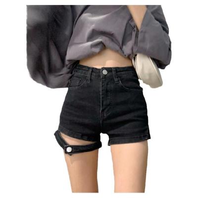 China Anti-wrinkle denim straight shorts 2021 new summer plus size women loose and thin high waist hot pants for sale