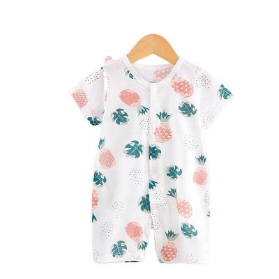 China 2022 New Summer Solid Color Casual Wear Baby Romper Short Gender Neutral Baby Romper for sale