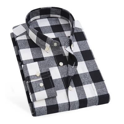 China Wholesale fashion mens flannel plaid mens shirt anti-pilling custom stretch shirt for sale