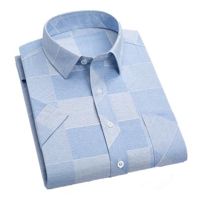 China Anti-pilling Shirt Manufacturer Wholesale Summer Men Printed Plaid Short Sleeve Shirts Men Shirts for sale