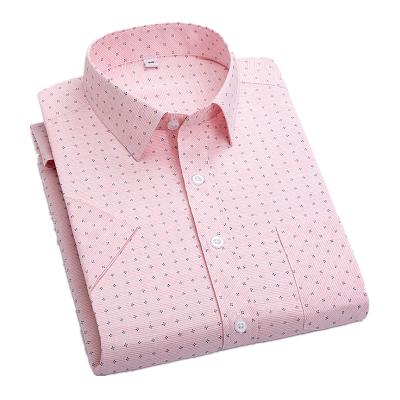 China Anti-pilling Shirt Manufacturer Wholesale Summer Men Printed Plaid Short Sleeve Shirts for sale