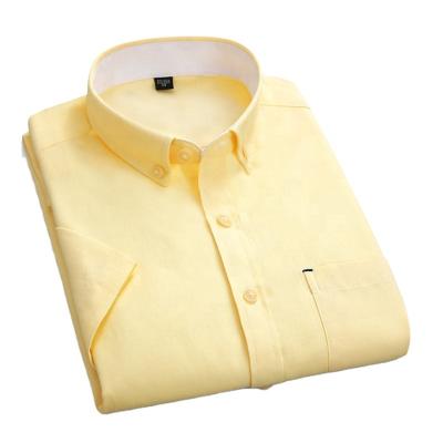 China Wholesale Summer Short Yellow Sleeve Shirt Manufacturer Anti-pilling Shirts Men Yellow Shirt for sale