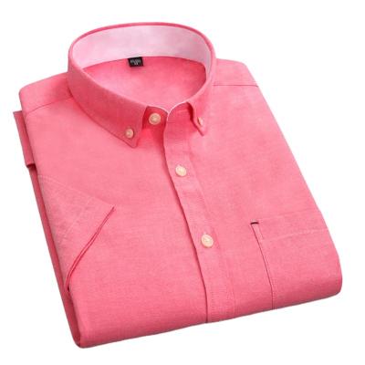 China Wholesale Summer Men's Red Shirts Men's Anti-pilling Shirts Men's Shirt Manufacturer Red Short Sleeve for sale