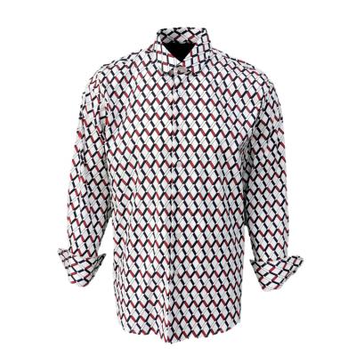 China Anti-pilling Men's Shirt Button Up Shirt Mens Fashion Designer Long Sleeve Men Wholesale Printing Shirt for sale