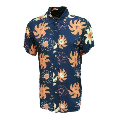 China Wholesale Custom Shorts Manufacturer Anti-Pilling Mens Hawaiian Shirts Sleeve Button Up Hawaiian Shirts Custom Design Summer Casual Shirt for sale