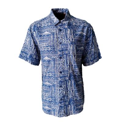 China Main Product Anti-pilling Men's Hawaiian Shirts Printing Customized Logo Print Shirt Button Up Men's Shirt for sale