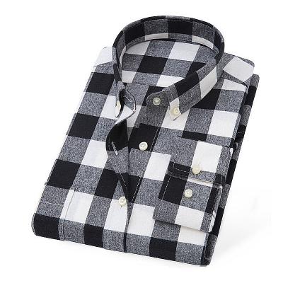 China Wholesale Stretch Plaid Flannel Fashion Men's Custom Shirt Manufacturer Anti-pilling Shirt for sale