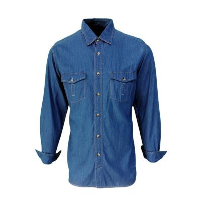 China Custom Wholesale Anti-pilling Denim Long Sleeve Shirt Mens Denim Shirt Shirts Factory for sale