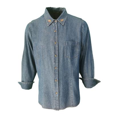 China Custom wholesale men's short sleeve denim shirt anti-pilling men's short sleeve shirt shirts factory for sale