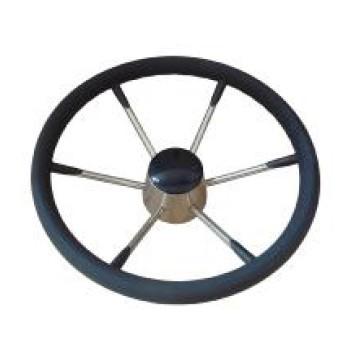 China STAINLESS STEEL WHEEL W/FINGER GRIPS AND PVC FOAM COVER，6-SPOKE for sale