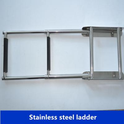 China Stainless steel folding ladders with platform that used for marine/ship,  folding ladders for yacht for sale