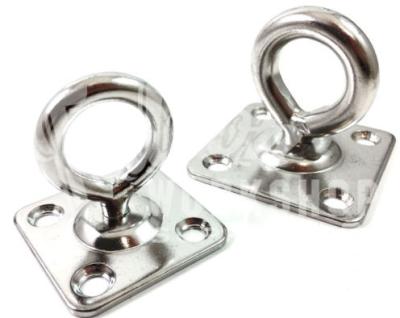 China STAINLESS STEEL PAD EYE WITH SWIVEL, SQUARE BOAT PLATE STAPLE RING HOOK for sale