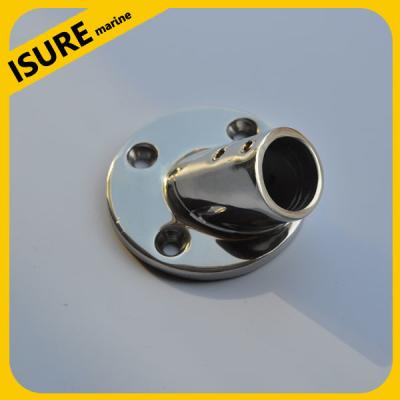 China Stainless Steel Round Base Boat Hand Rail 30 Degree Fitting  Tube for sale