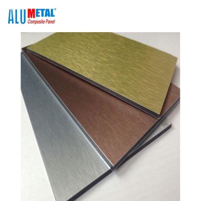 China Building exterior and interior wall black brushed alucobond ACP brushed silver dibond alucobond panel acm 1.22 x 5 black silver metros for sale