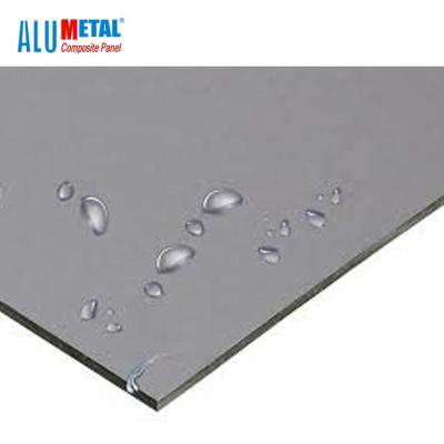 China Indoor size 6mm ACP sheet silver gray nano coated aluminum composite pvdf alucobond board cladding board for sale