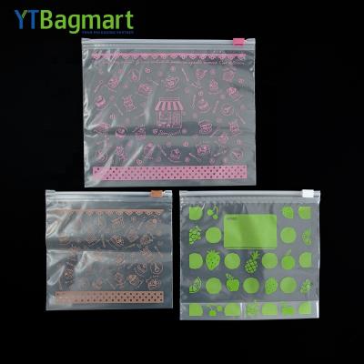 China YTBagmart disposable factory direct custom printed food grade transparent pe resealable plastic ziplock bags with slider for sale