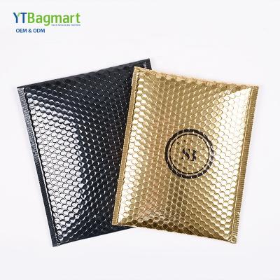 China Custom Metallic Charm Mailing Durable/Protective/Recyclable/Shockproof Poly Bags Black Pink Bubble Mailer Padded Envelopes Rose Gold Express Shipping Packaging for sale